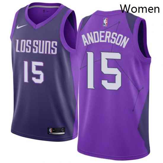 Womens Nike Phoenix Suns 15 Ryan Anderson Swingman Purple NBA Jersey City Edition